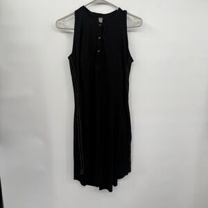 SHEBIRD Dress Womens Size 2‎ Black Tunic Tank Bra Dress Knee Length Athleisure